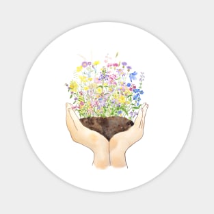 wildflowers on hand Magnet